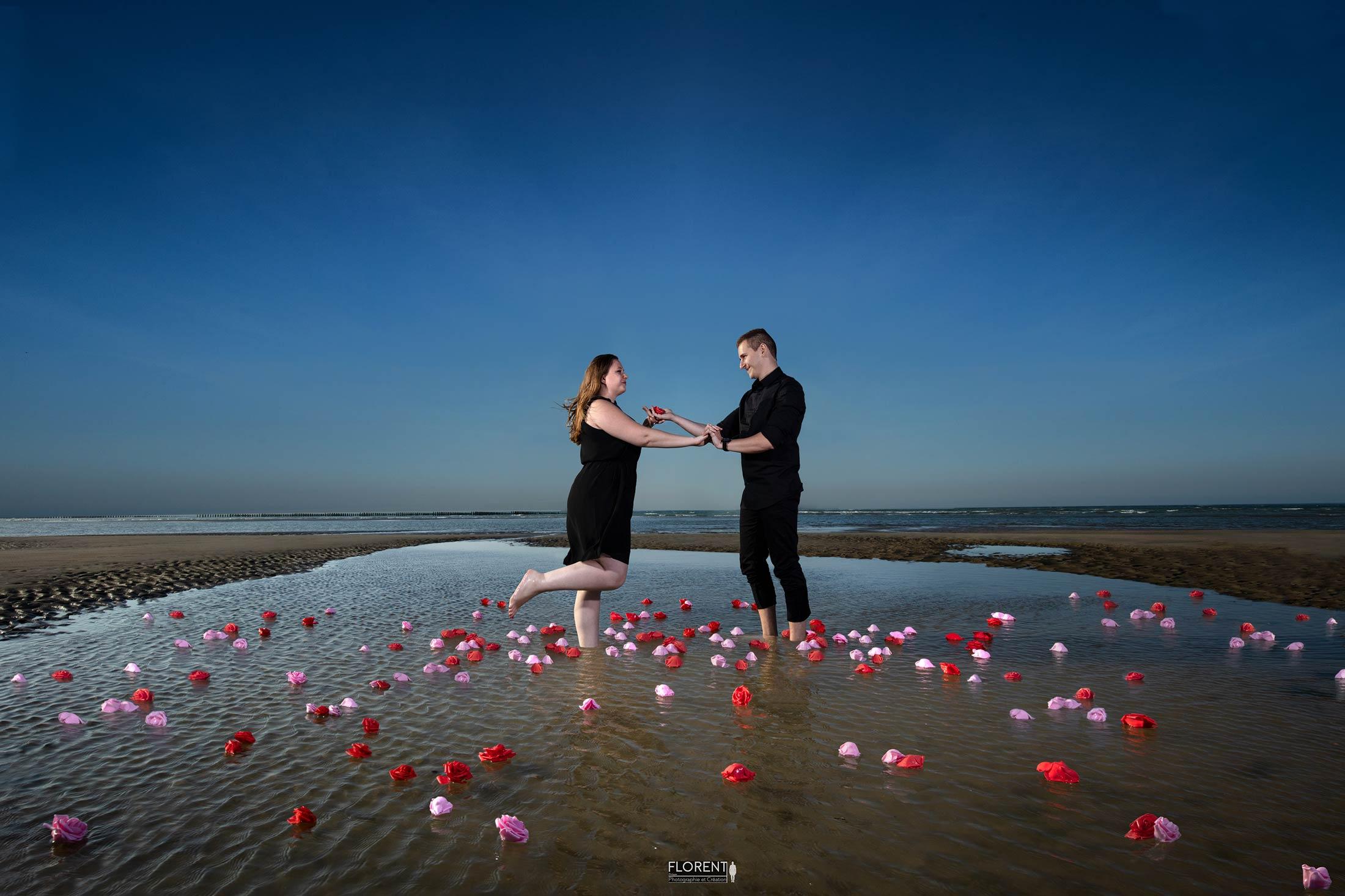 photographe faire part de mariage choisi pour le mariage bord de mer et roses florent photographe boulogne sur mer calais saint omer le touquet paris lille