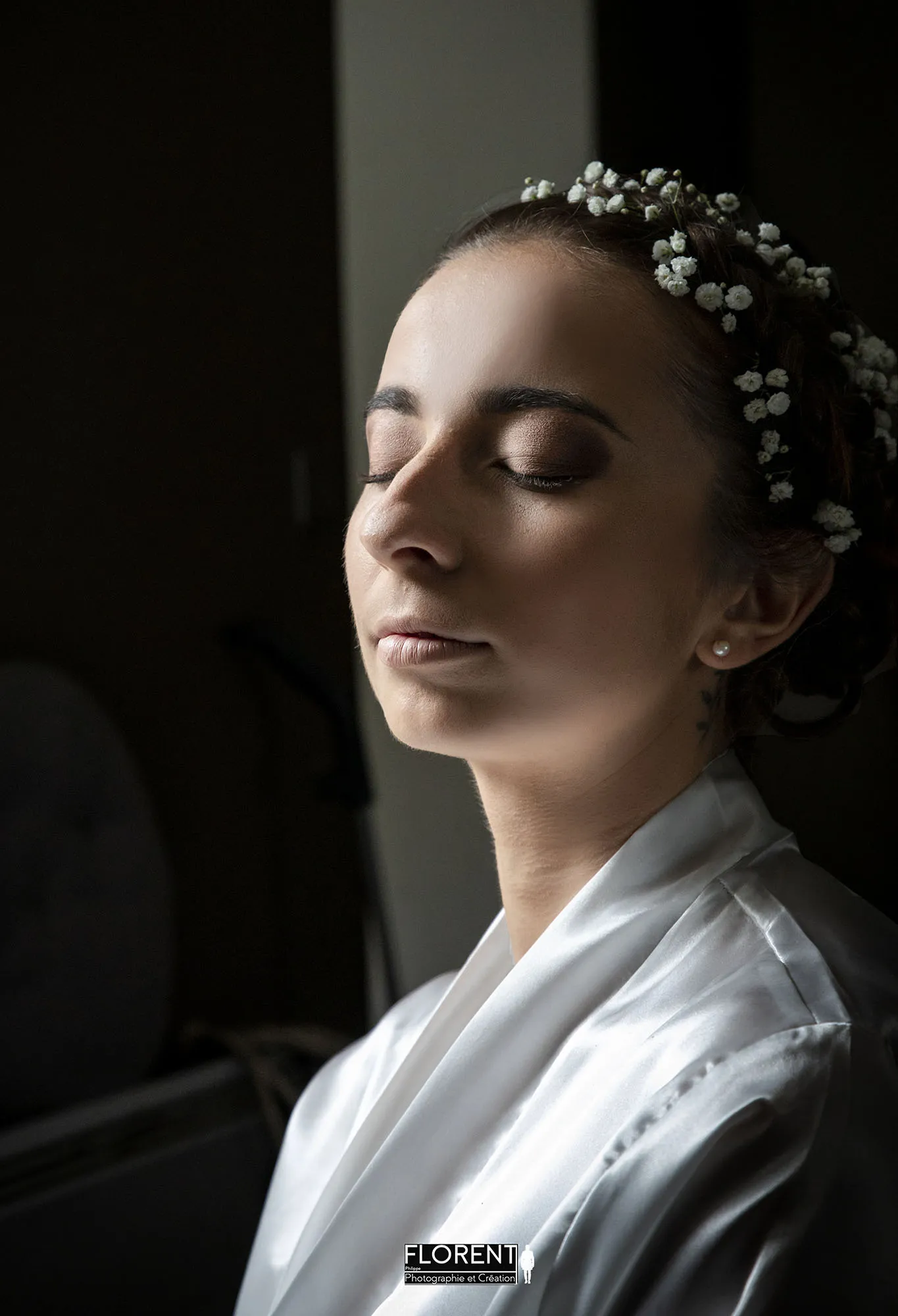 maquillage portrait mariée dans ses pensées florent studio photographe boulogne sur mer lille le touquet paris