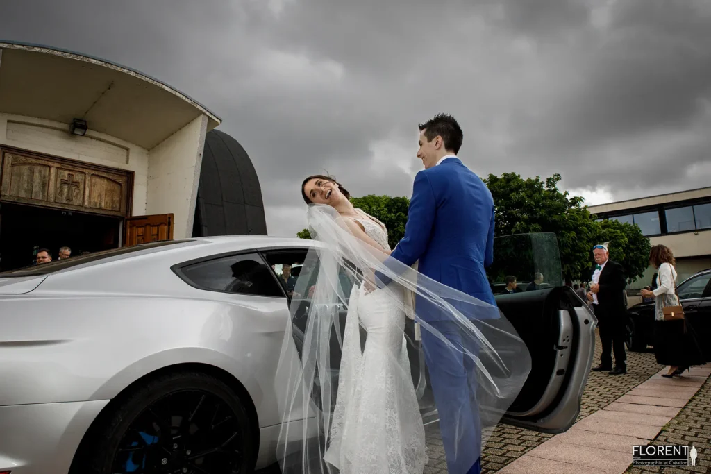 magique sortie eglise calais blériot maries star voile dans le vent et ford mustang florent studio boulogne sur mer calais dunkerquer lille arras saint omer