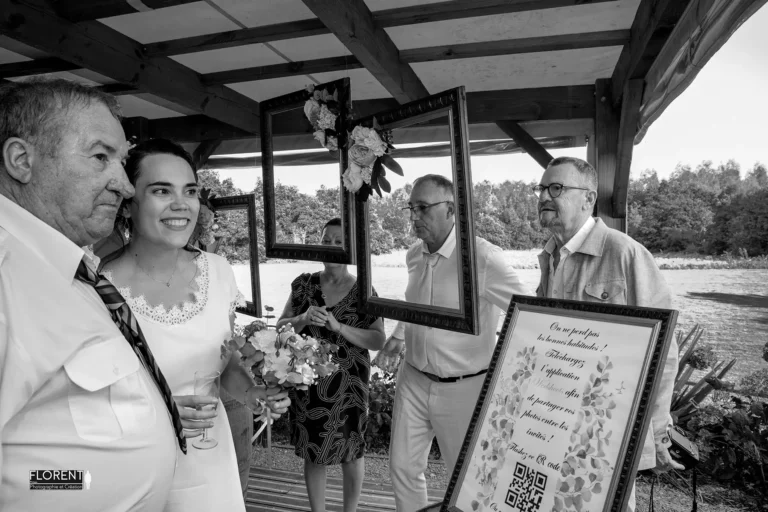lunch mariage jeux graphique avec les cadres et la famille florent studio photographe mariage boulogne sur mer calais lille saint omer