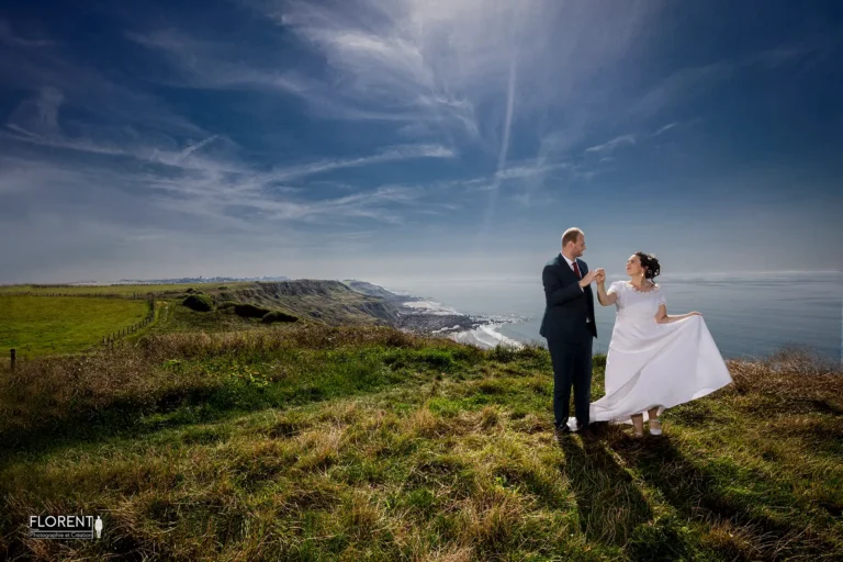 pose magique mariage calais sur la falaise florent studio photographe calais boulogne sur mer lille le touquet saint omer